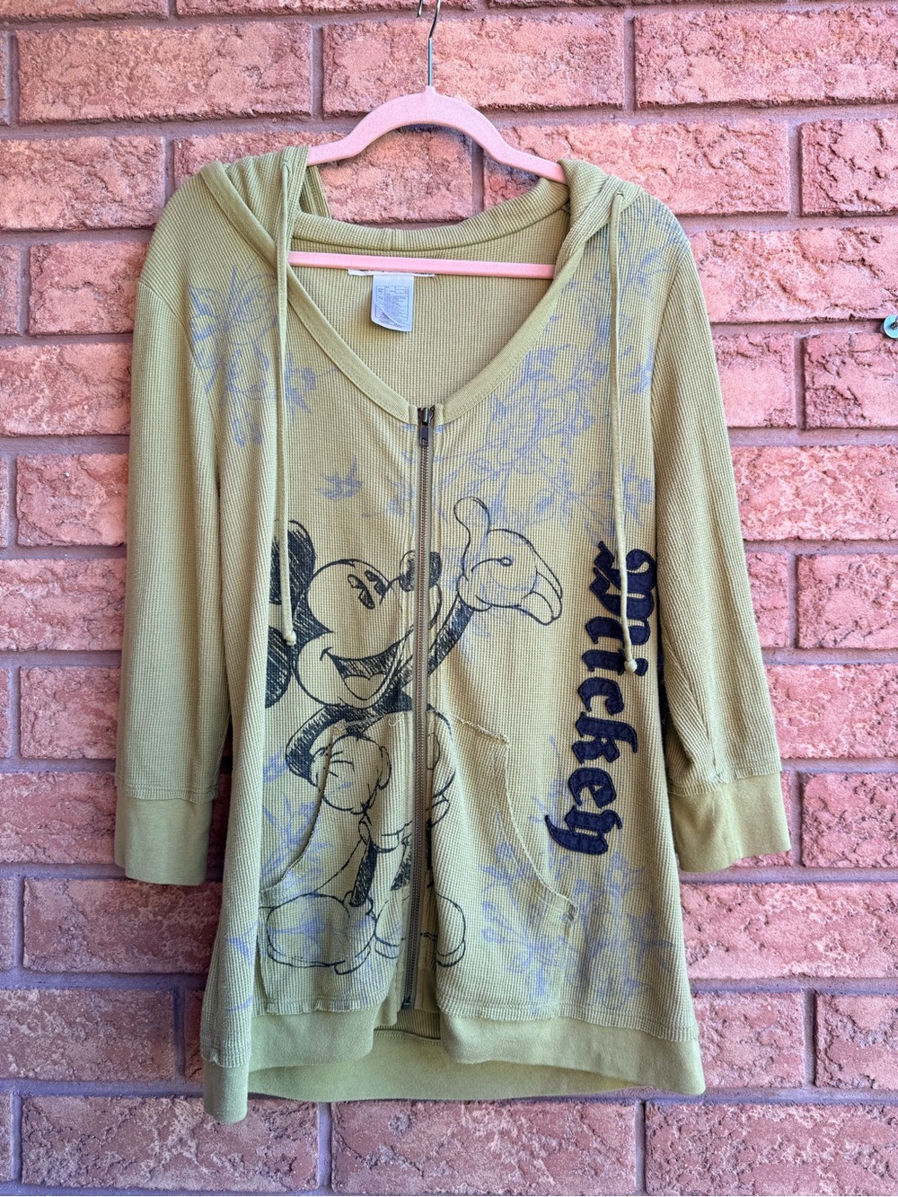 Walt Disney World Resort Full Zip Waffle Weave Hooded Top